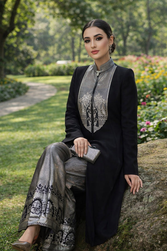 Black & Silver Elegant Formal Women’s Suit